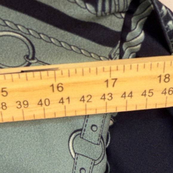 Ann Taylor NWT Kimono Surplice Tie Peplum Career Blouse Green/blue Medium - Picture 14 of 14